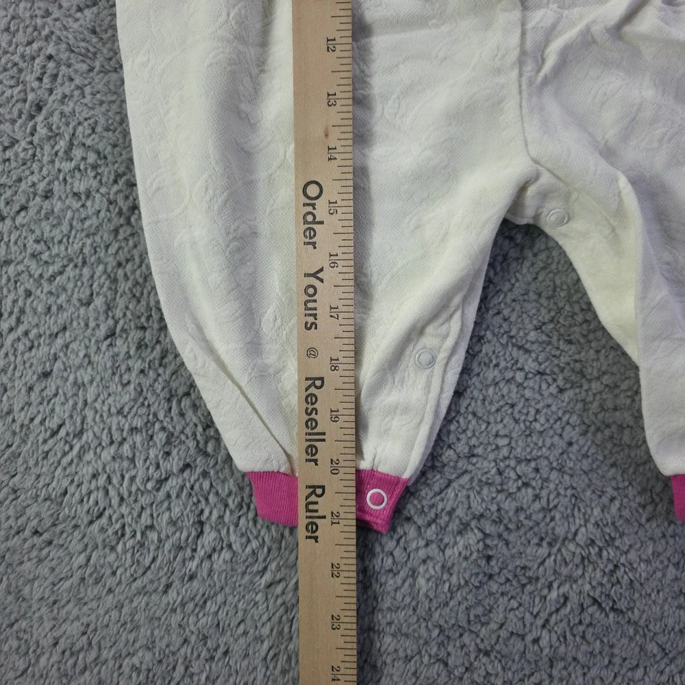 Baby Dior Vintage White Pink Floral Embroidered Romper Sleeper 6 Months 331-706
